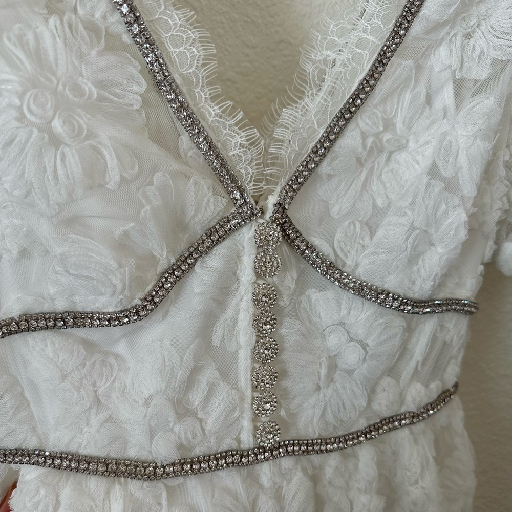 Self-Portrait White Lace Midi Dress - Picture 3 of 11